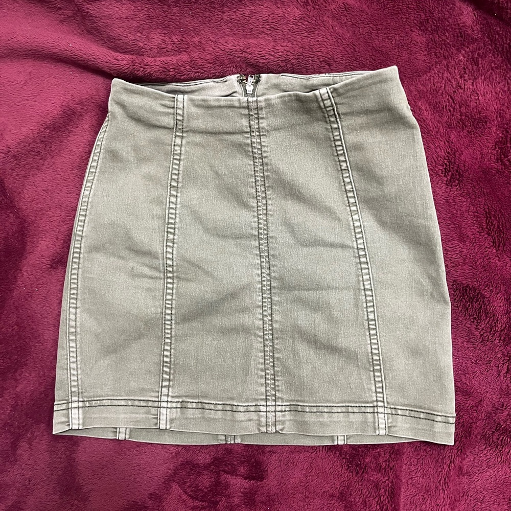 Army Green Denim Skirt
